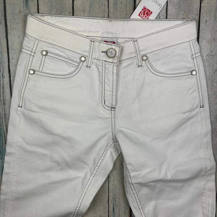 NWT - Braccialini Italian Denim White Jeans- Suit Size 28 - Jean Pool