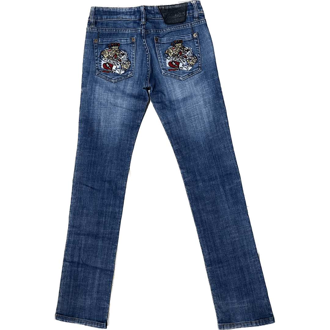 Ed Hardy Embroidered Logo Jeans