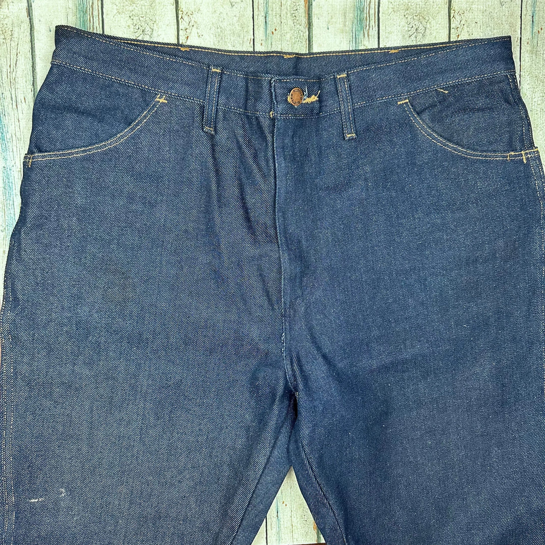 NEW- Rustler USA Made Blue Denim Boot Cut Jeans -Size 38/30 - Jean Pool