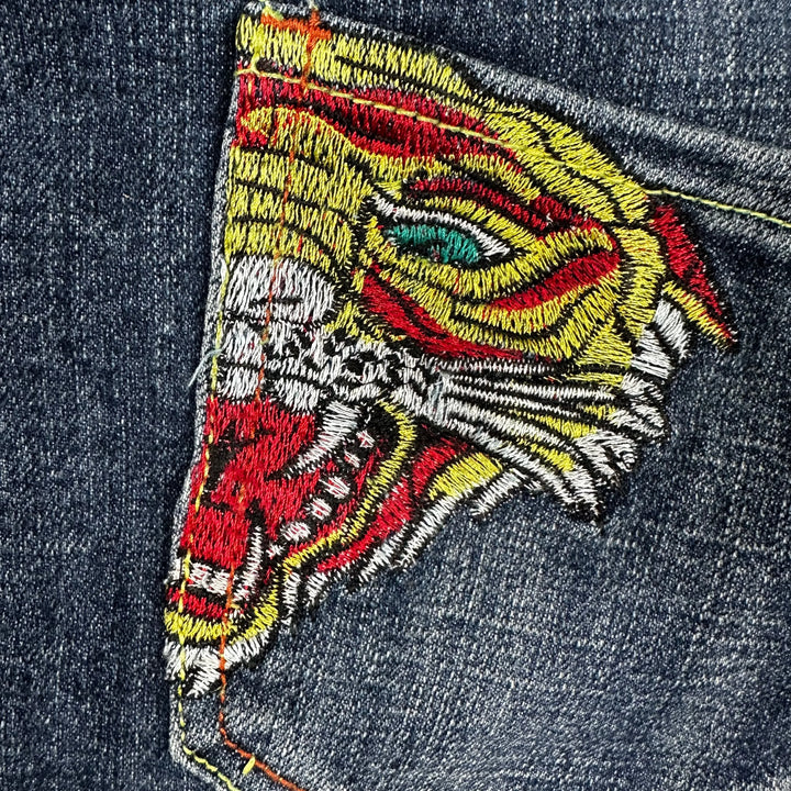 Ed Hardy Tiger Pocket Embroidered Tattoo Jeans - Size 31 - Jean Pool