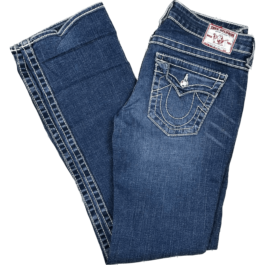 True Religion 'Disco Billy Big T' Diamante Button Jeans- Size 29 - Jean Pool
