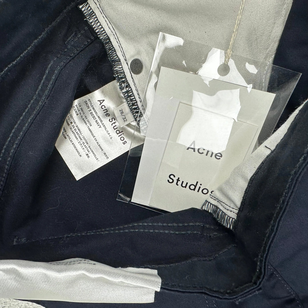 NWT- Acne Ladies 'Skin 5 Pocket' Navy Skinny Jeans - Size 26/32 - Jean Pool
