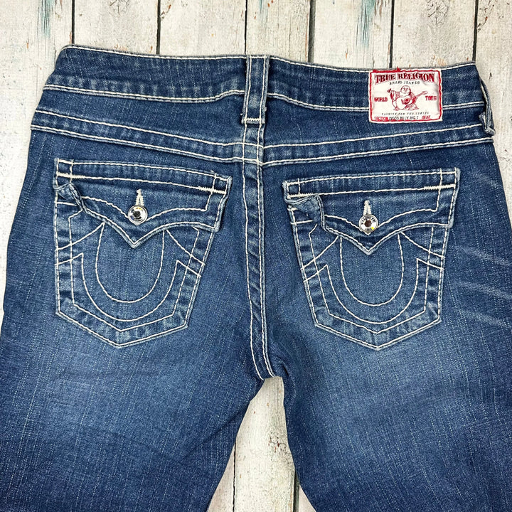 True Religion 'Disco Billy Big T' Diamante Button Jeans- Size 29 - Jean Pool