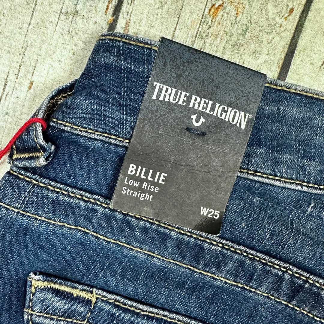 NWT - True Religion 'Billie' Low Straight Jeans- Size 25 - Jean Pool