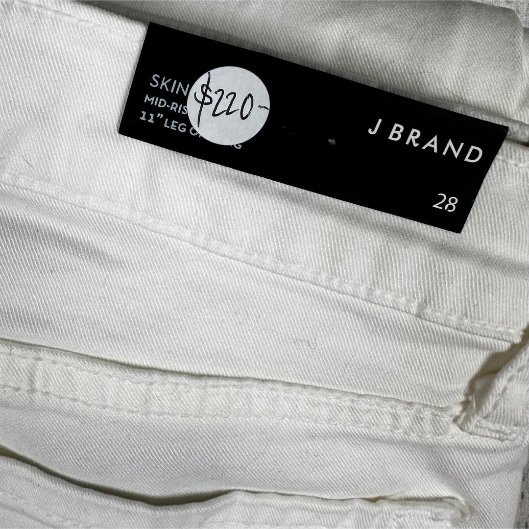 NWT- J Brand 'Skinny Leg' Mid Rise White Jeans - Size 28 - Jean Pool