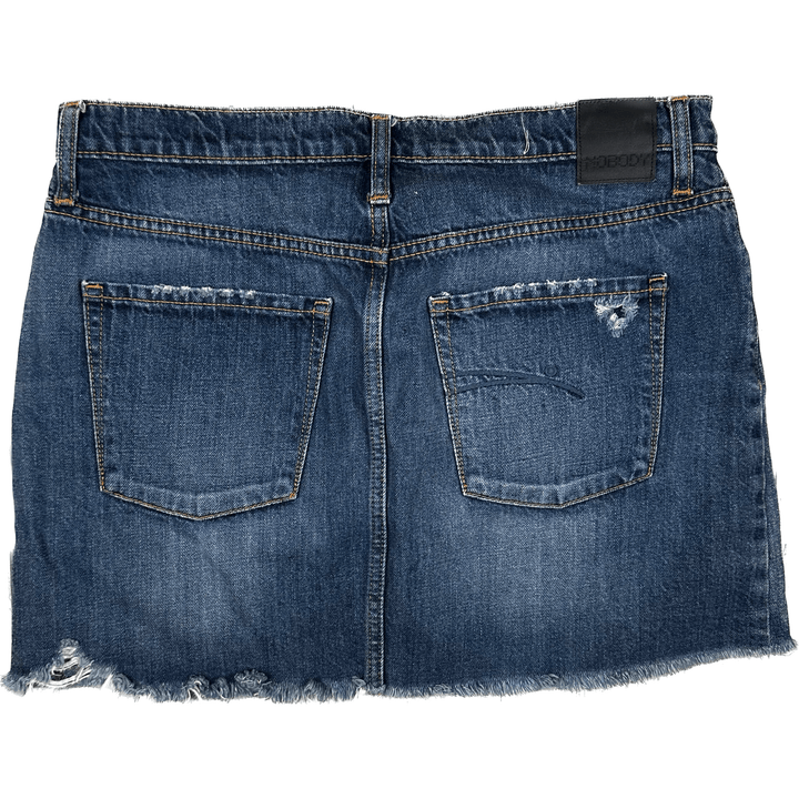 Nobody Distressed Denim Mini Skirt - Size 28 - Jean Pool