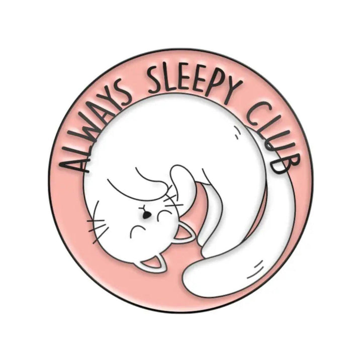 Always Sleepy Club Cat Enamel Pin