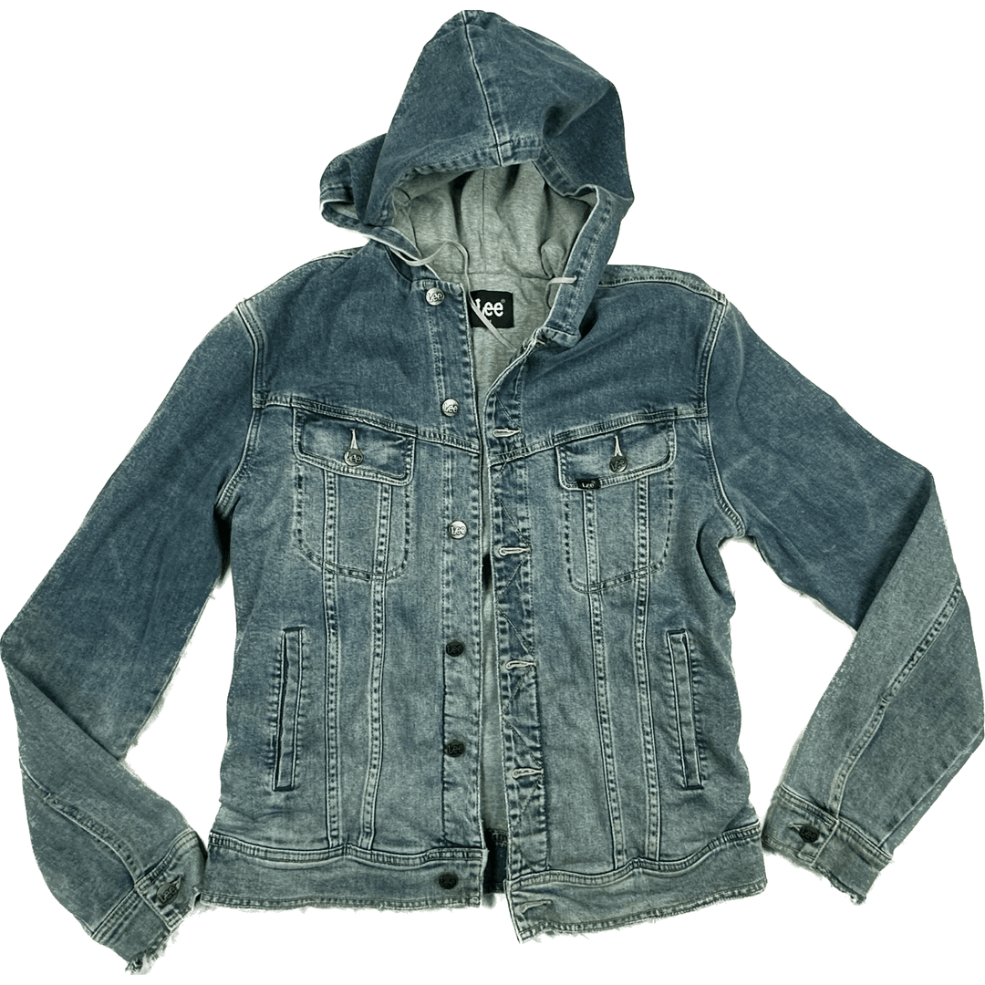 Lee Jeans Mens Denim Hooded Jacket - Size M - Jean Pool