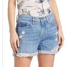 NWT- Frame Denim 'Le Beau' Cuffed Short Elsey Rips Wash- Size 32 - Jean Pool