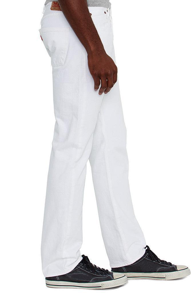 NWT - Levis 501 Original Stretch Button Fly White Jeans B&T - Size 42/30 - Jean Pool