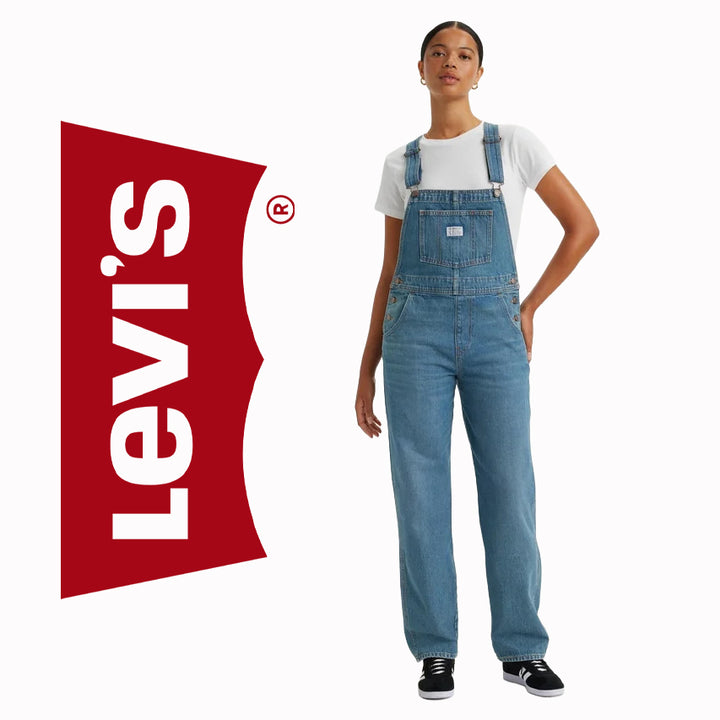 NEW- Levis Denim Bib &amp; Brace Overalls - Size XS
