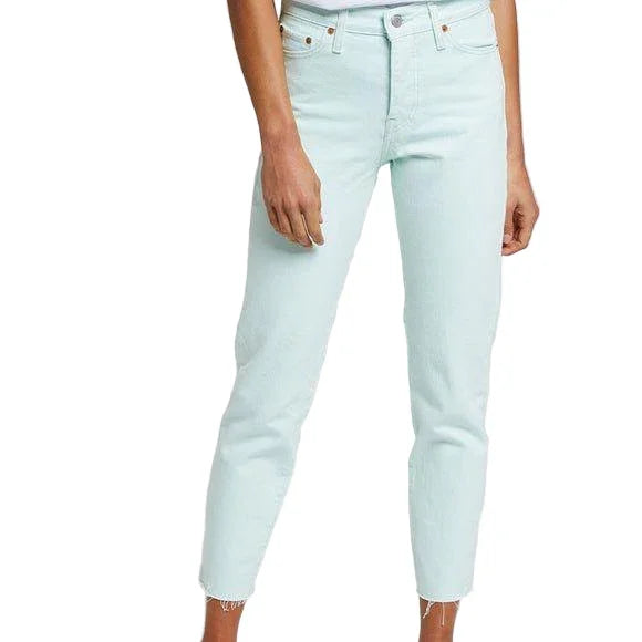 NWT - Levis 'Wedgie Fit' Pastel Mint High Rise Tapered Jeans -Size 25