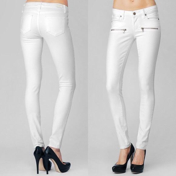 Paige Denim 'Indio Zip' White Jeans- Size 27