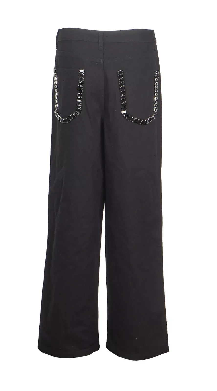 NWT - Sandro Paris 'Andy' Wide Leg Jewelled Jeans - Size 38