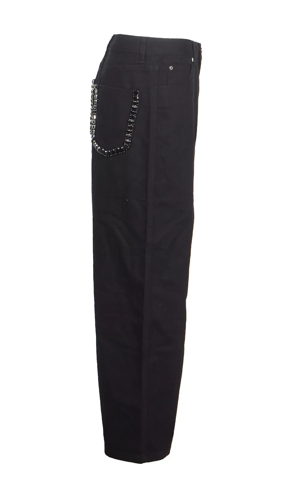 NWT - Sandro Paris 'Andy' Wide Leg Jewelled Jeans - Size 38