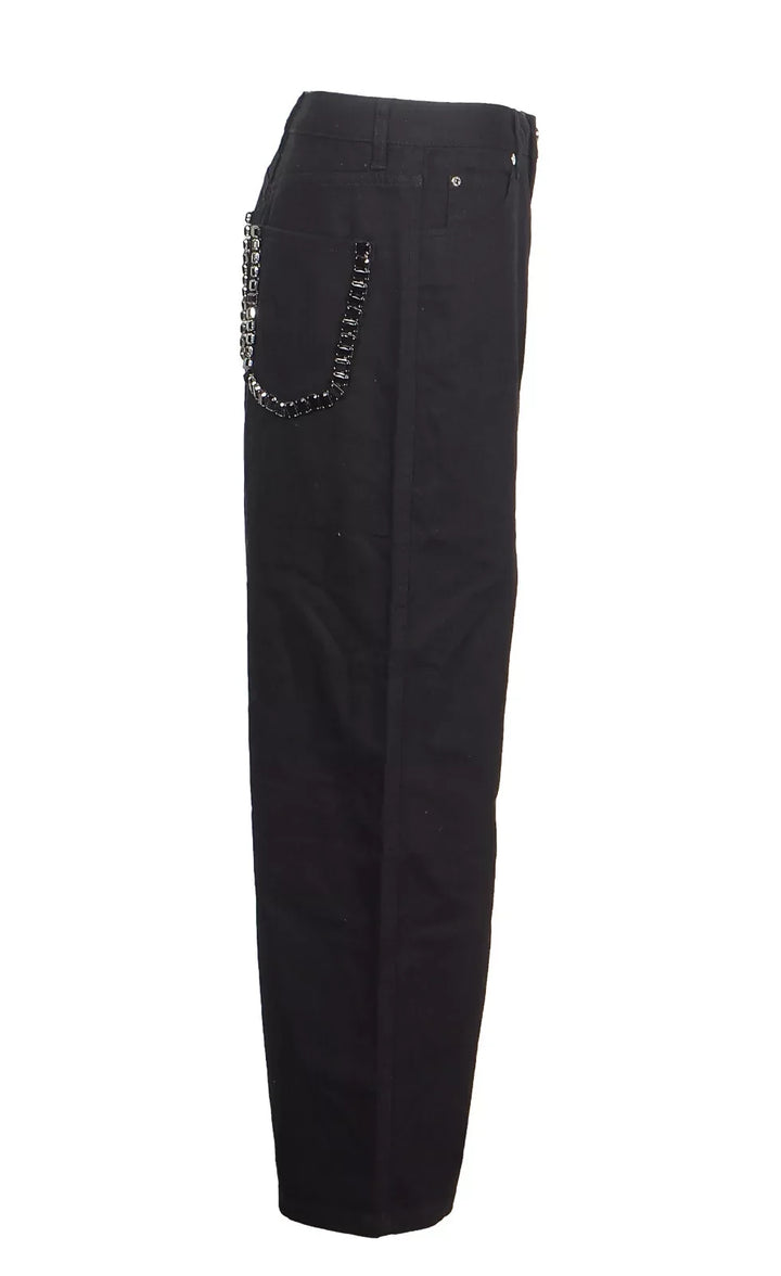 NWT - Sandro Paris 'Andy' Wide Leg Jewelled Jeans - Size 38