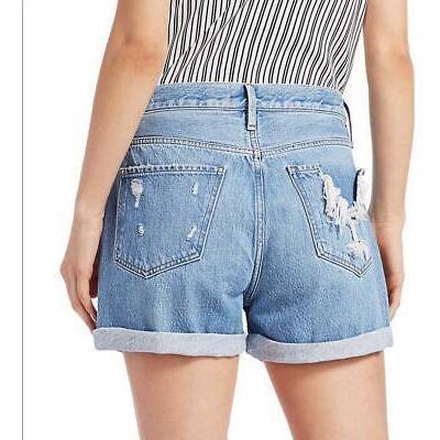 NWT- Frame Denim 'Le Beau' Cuffed Short Elsey Rips Wash- Size 32 - Jean Pool