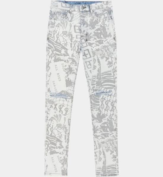 NEW- Ksubi Mens 'Chitch' Kollage Icy Angels Jeans  - Size 34