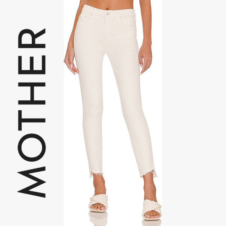 NEW- Mother 'Looker Ankle Fray' Girl Crush White Jeans - Size 26