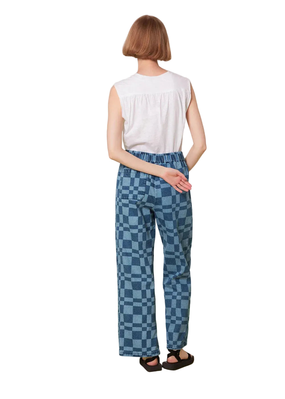 NWT - Whistles Relaxed Checkerboard 'Billie Bleach' Jeans - Size 10