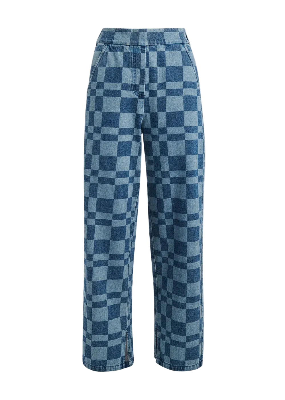 NWT - Whistles Relaxed Checkerboard 'Billie Bleach' Jeans - Size 10