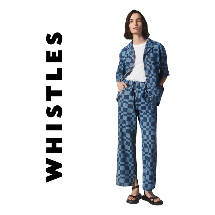 NWT - Whistles Relaxed Checkerboard 'Billie Bleach' Jeans - Size 10