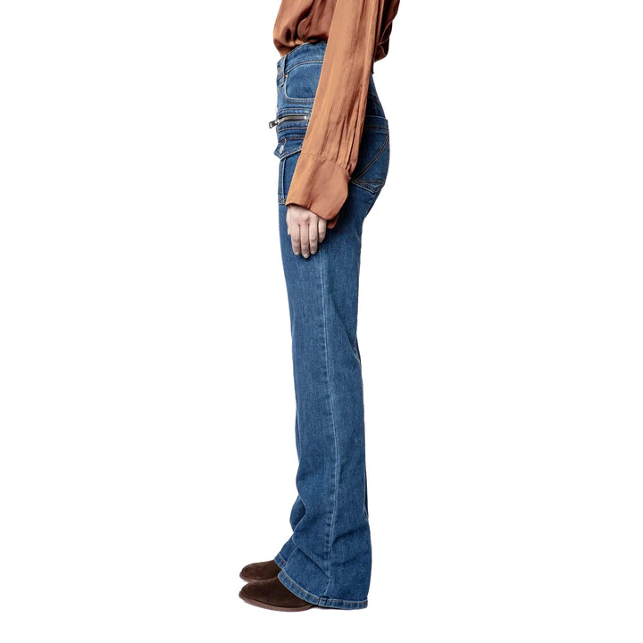 Zadig & Voltaire Paris High Slim Exposed Button 'Eyes' Jeans- Size 24