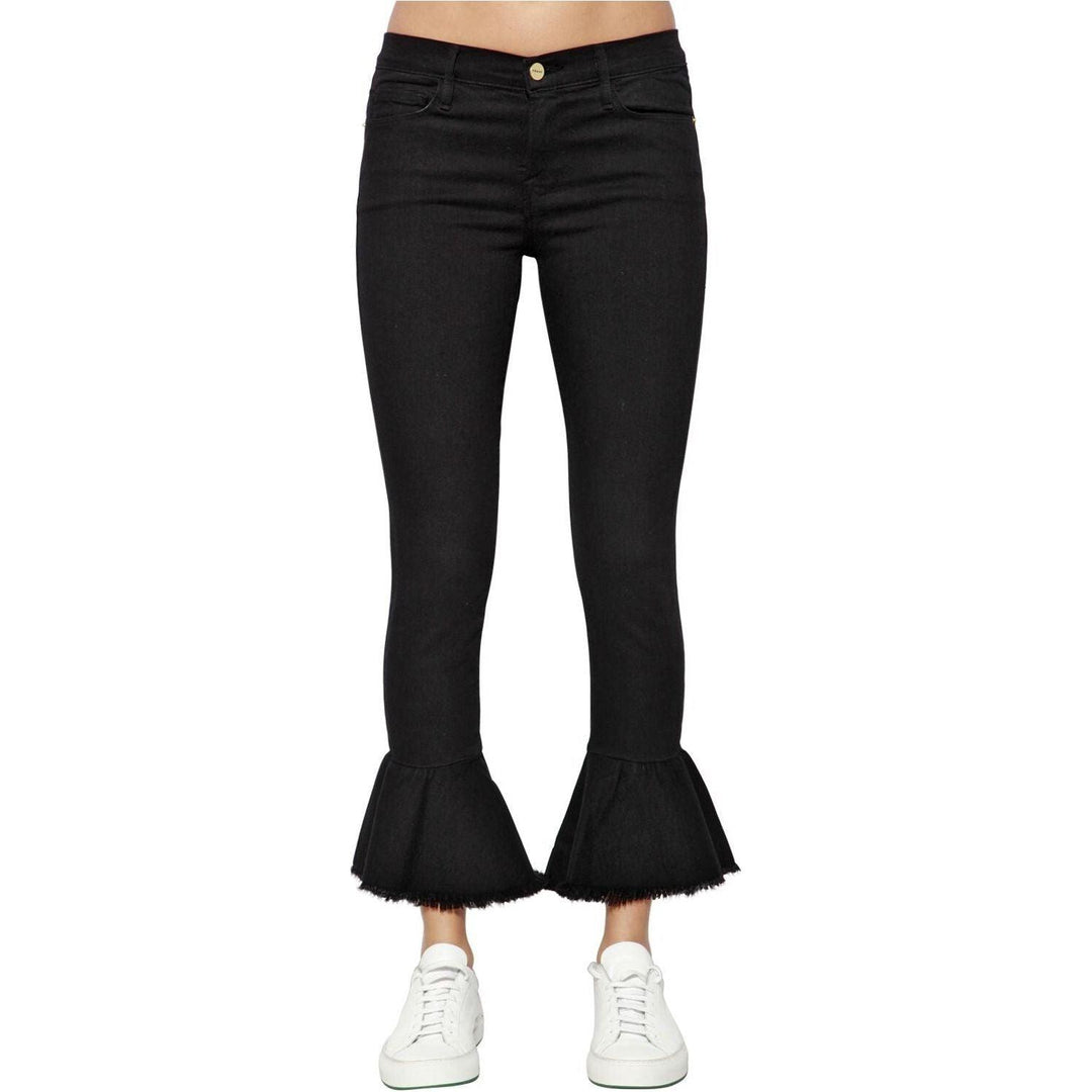 Frame Denim 'Le Skinny de Jeanne' Black Frilled Hem Jeans -Size 29 - Jean Pool