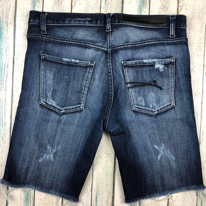 Nobody Cut Off Mens Stretch Destroyed Denim Shorts - Size 34-Jean Pool