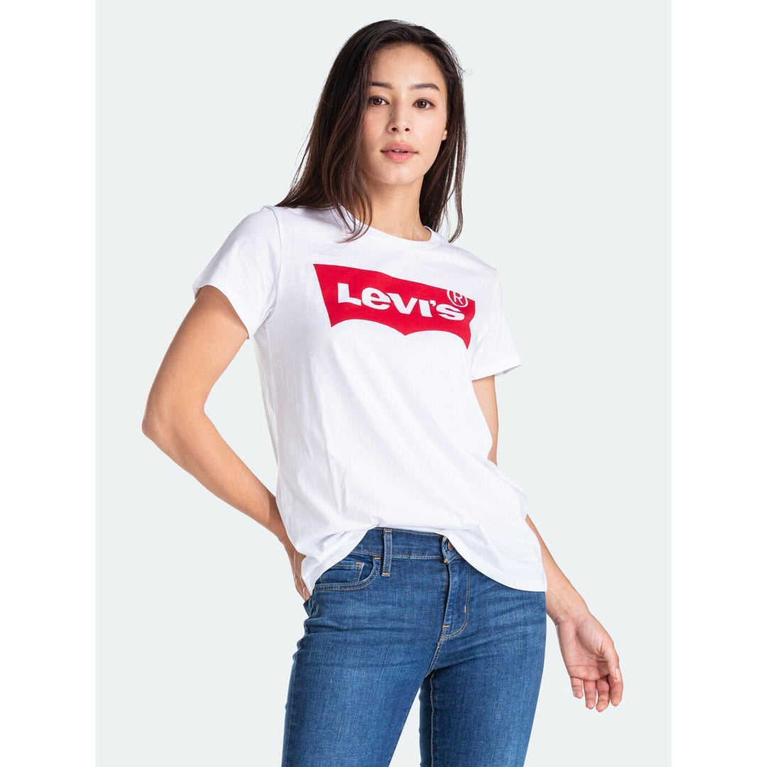 NWT- Levis Crew Neck Classic White Logo T Shirt - Size S - Jean Pool