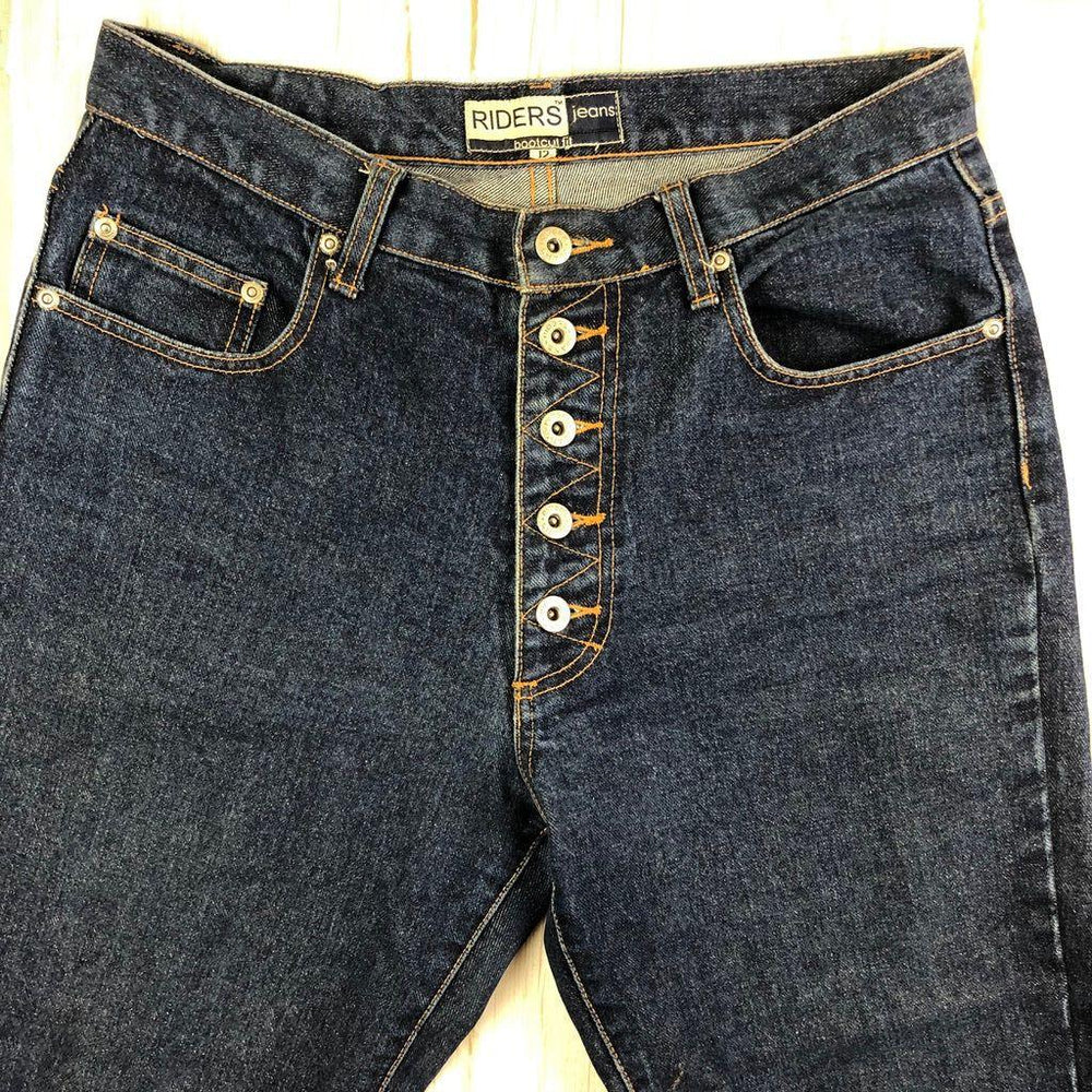 Riders 90's Era Ladies Exposed Button Cropped Bootleg Jeans -Size 12 - Jean Pool