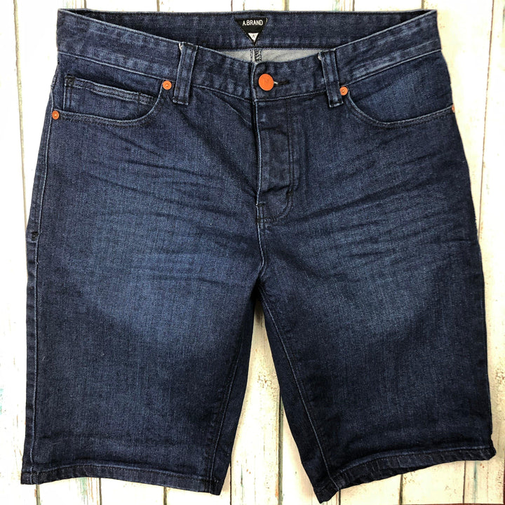 A Brand Mens Stretch Denim Shorts -Size 30-Jean Pool