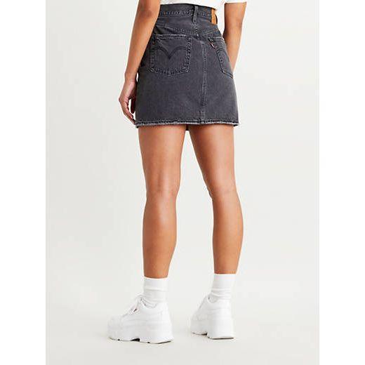 NWT - Levis High Rise Black Distressed Deconstructed Denim Skirt - Size 24 - Jean Pool