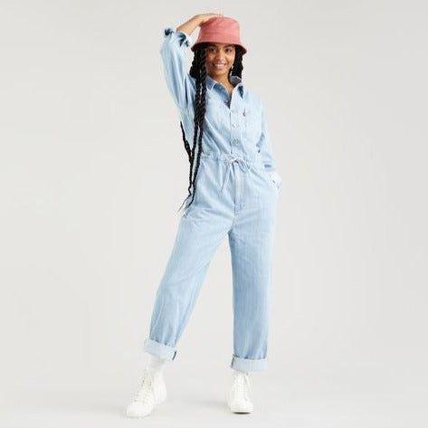 NWT- Levis Denim Roomy Loose Fit Jumpsuit - Size M - Jean Pool