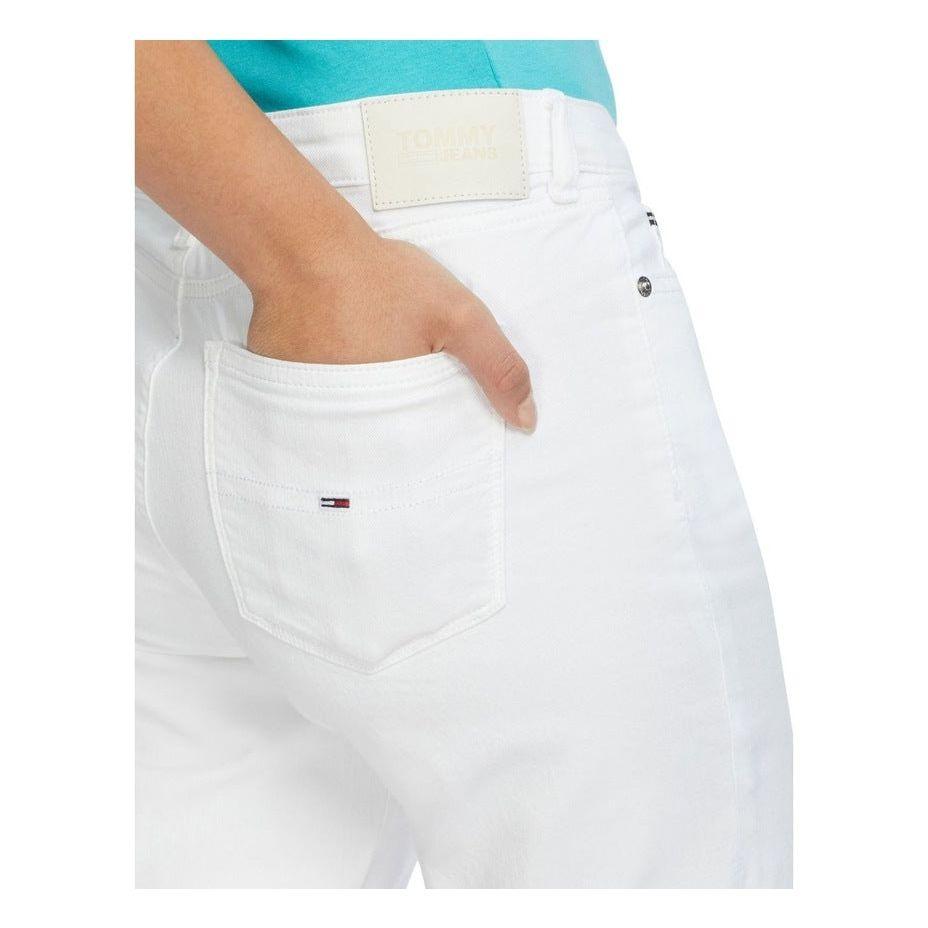 NWT - Tommy Hilfiger 'Mr Denim' Mid Rise White Denim Bermuda Shorts - Size 26" - Jean Pool