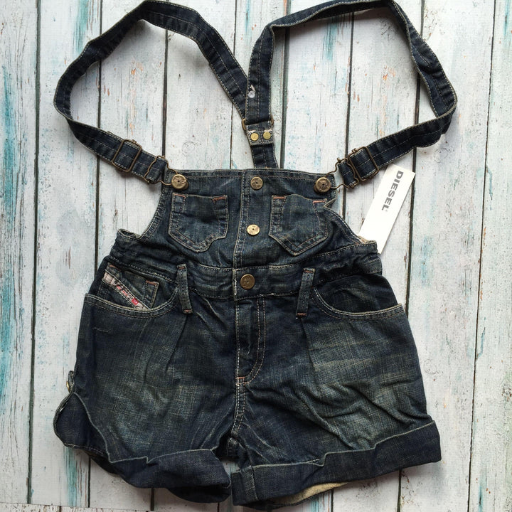 Brand New - Diesel Denim 'Piros' Girls Shortall / Salopette - Size 12-Jean Pool