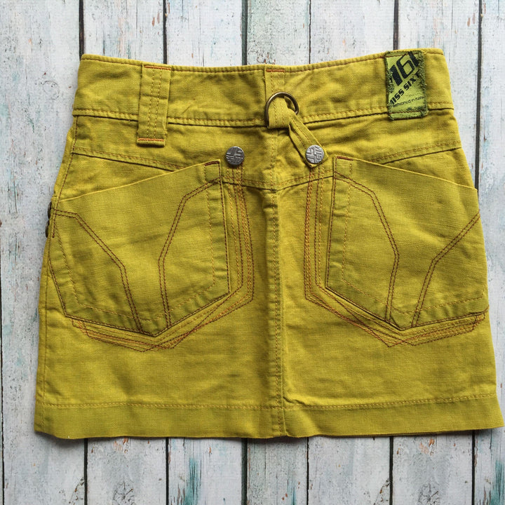 Miss Sixty Green Denim Mini Skirt- Size 11-Jean Pool