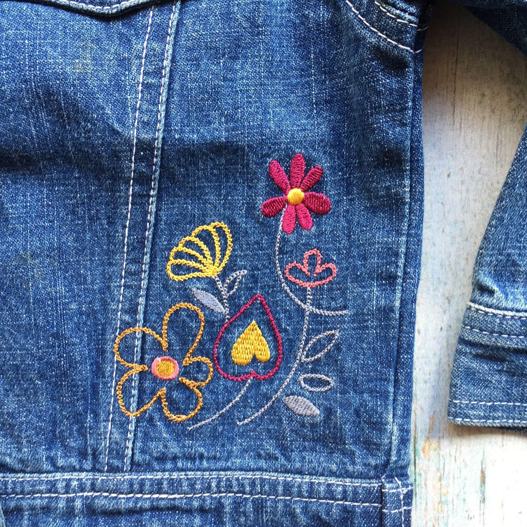 Guess Embroidered Girls Denim Jacket - Size 24M-Jean Pool