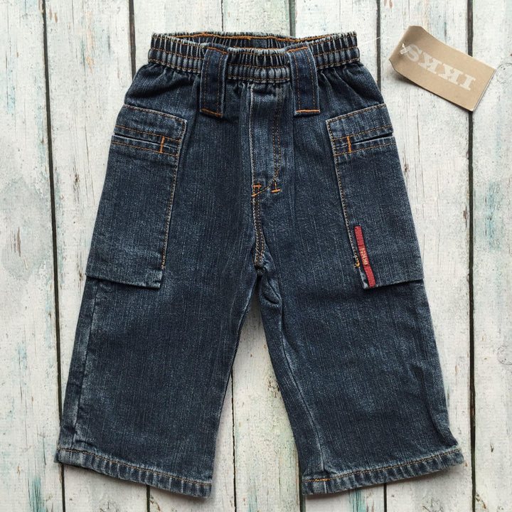 NWT - IKKS Hip pocket Pull on Boys Jeans - Size 3M-Jean Pool