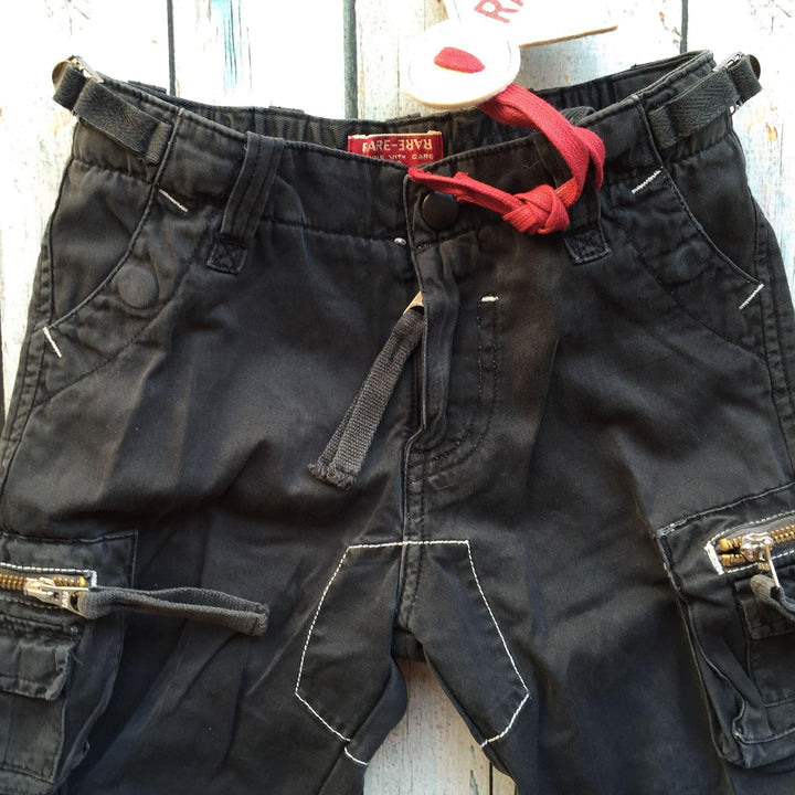 NWT - Ra-re Rag Recycle Italy Boys Black Long Shorts - Size 3-Jean Pool