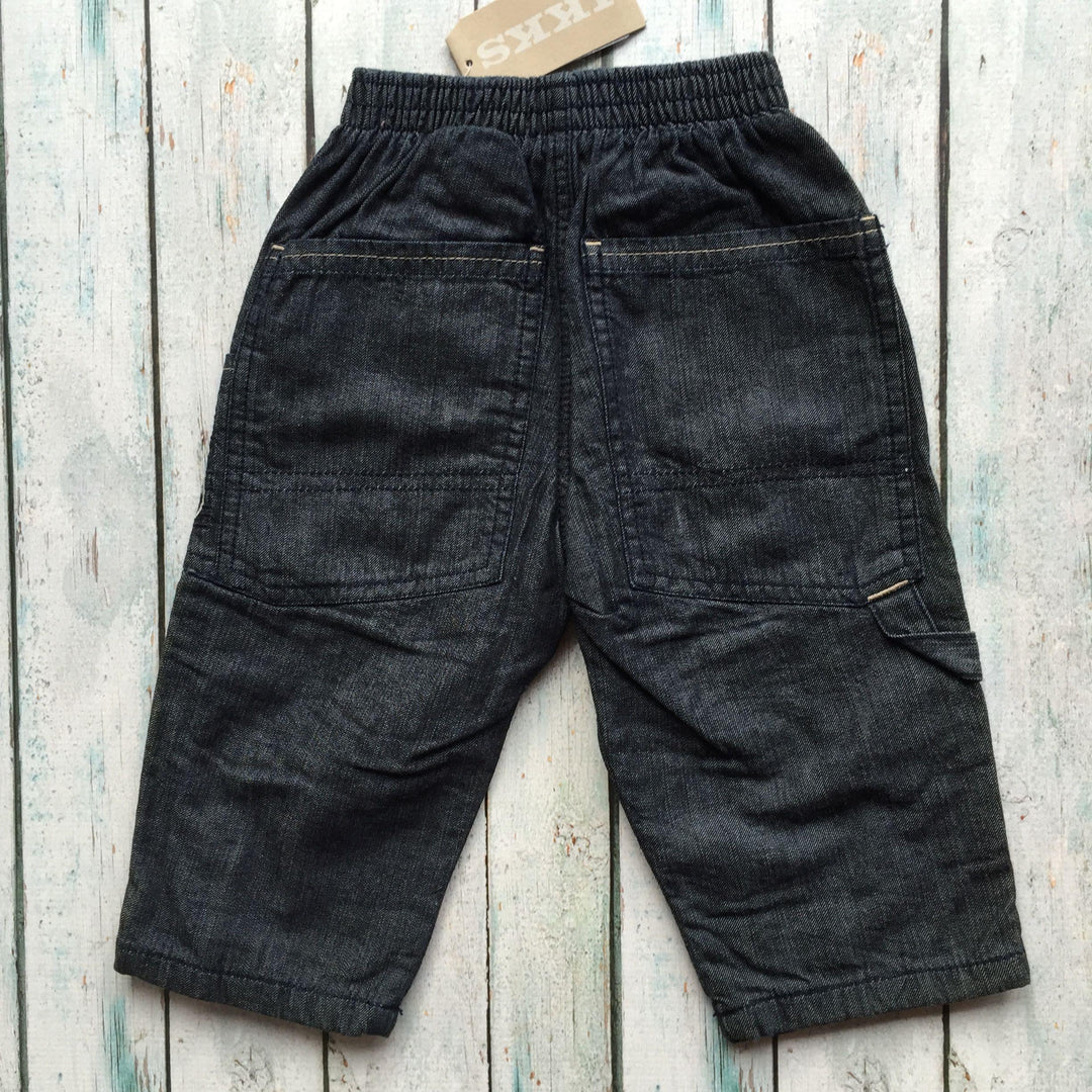 NWT - Made in France IKKS Lined Pull on Boys Jeans - Size 12M-Jean Pool