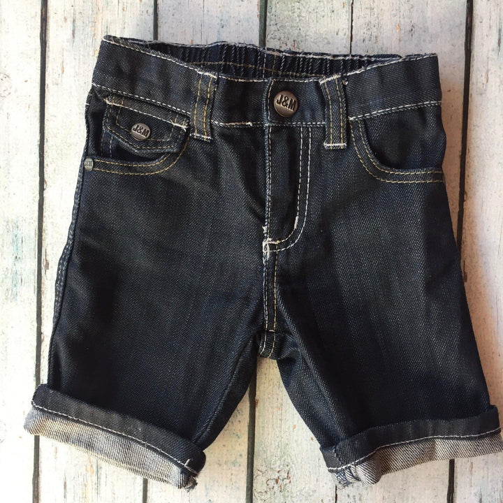 Jack & Milly Baby Boys Denim Shorts- Size 0-Jean Pool
