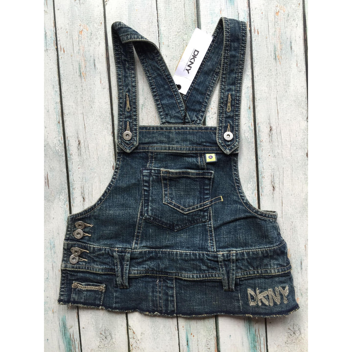 NWT - DKNY Overall Bib Style Denim Top - Size 10-Jean Pool