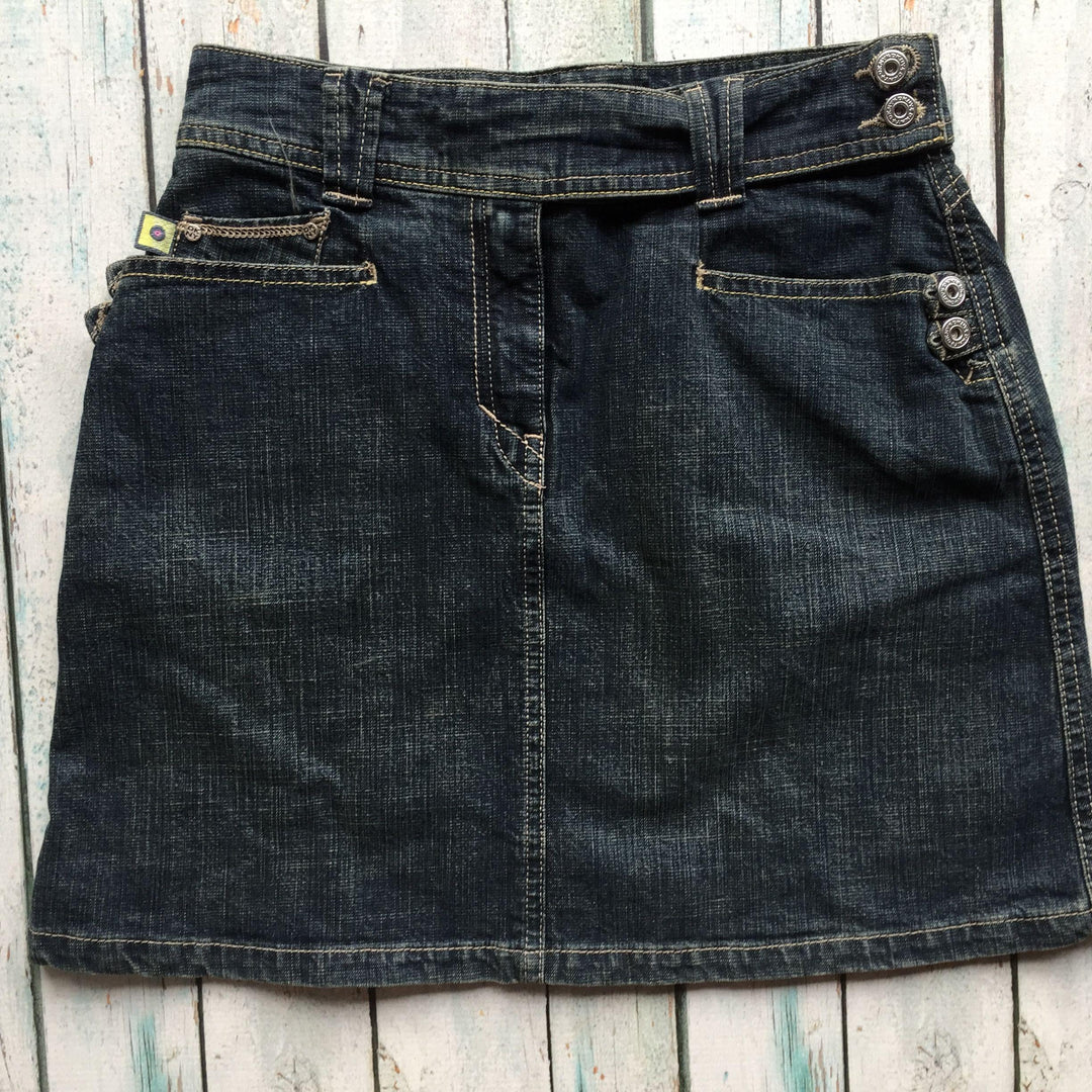 NWT - DKNY Tab Waist Denim Skirt - Size 12-Jean Pool