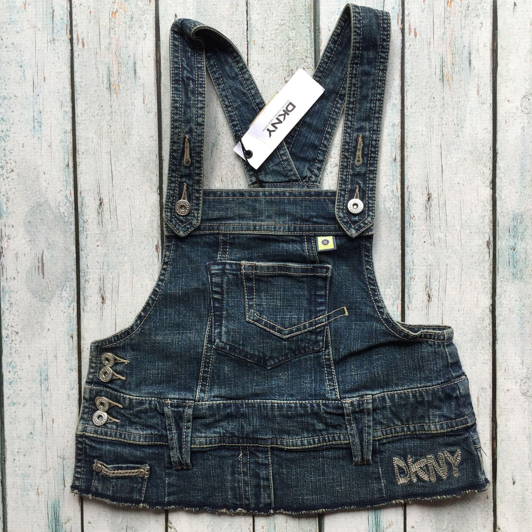 NWT - DKNY Overall Bib Style Denim Top - Size 8-Jean Pool