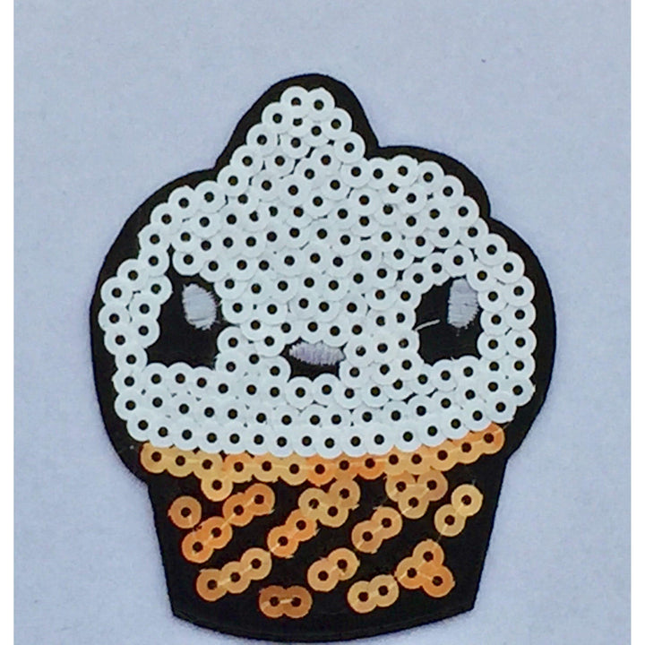 Cupcake- Embroidered Sequin Patch-Jean Pool