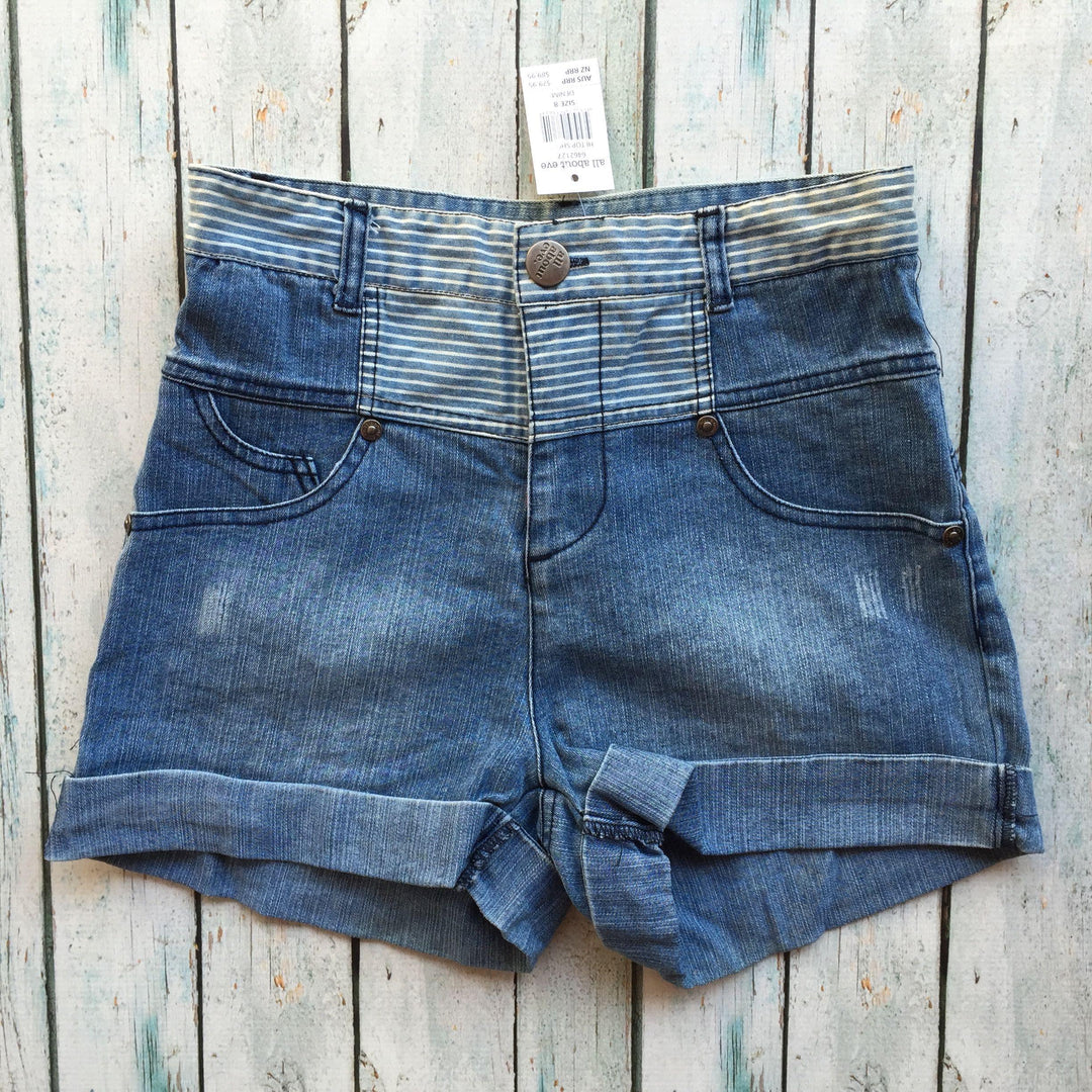 NWT - All About Eve High Top Shorts - Size 8-Jean Pool