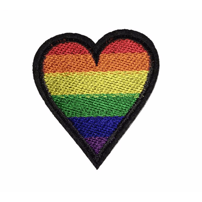 One Love Rainbow Heart - Embroidered Cloth Patch-Jean Pool