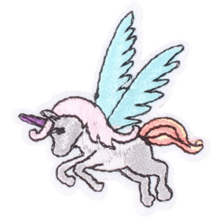 Flying Unicorn - Embroidered Cloth Patch-Jean Pool