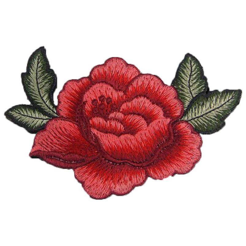 Red Rose - Embroidered Cloth Patch-Jean Pool